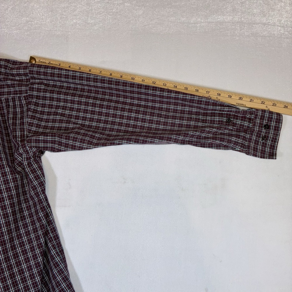 Ariat Pro Series Shirt Mens Small Burgundy Teal Plaid Long Sleeve Western Button - Picture 10 of 11